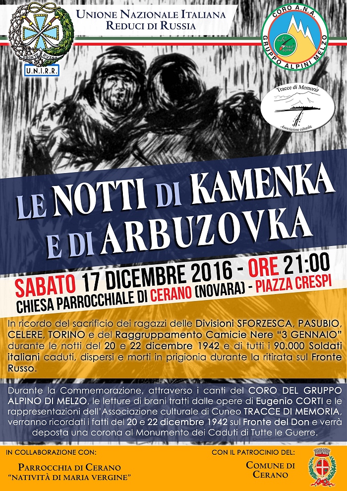 Le notti di Kamenka e Arbuzovka Cerano 17.12.2016 Locandina