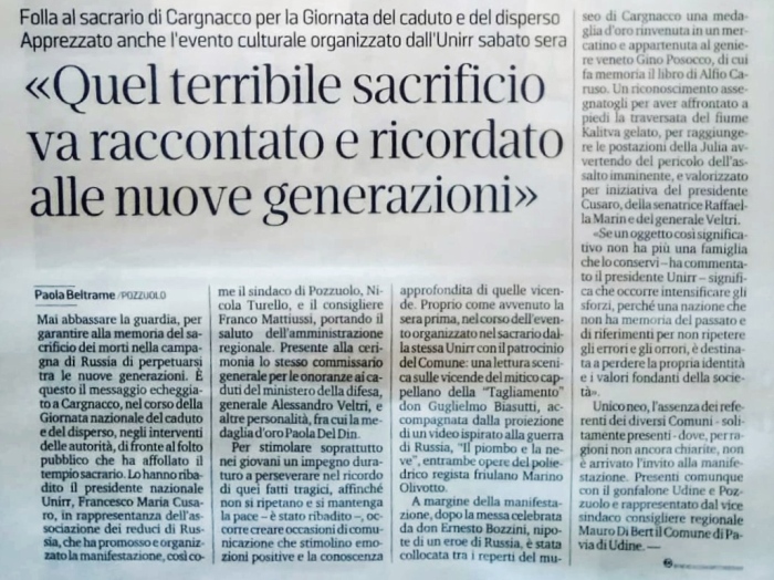 Messaggero Veneto Articolo P Beltrame