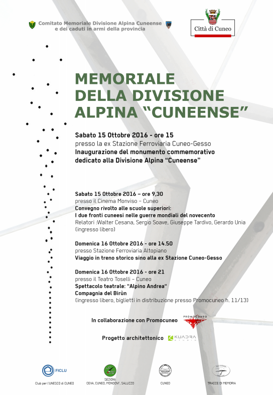 Inaugurazione Monumento Div.Cuneense Cuneo-Gesso 15-16.10.2016