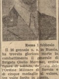 Trafiletto da Il Popolo d-Italia sulla morte del gen. Giulio Martinat - 02.02.43