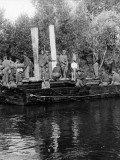 1940 Chivasso - Costruzione di un ponte su barche, torrente Malone, luglio